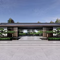 Serene Garden Landscape With Wooden Lattice Water Pond Stone Steps And Tree Reflections