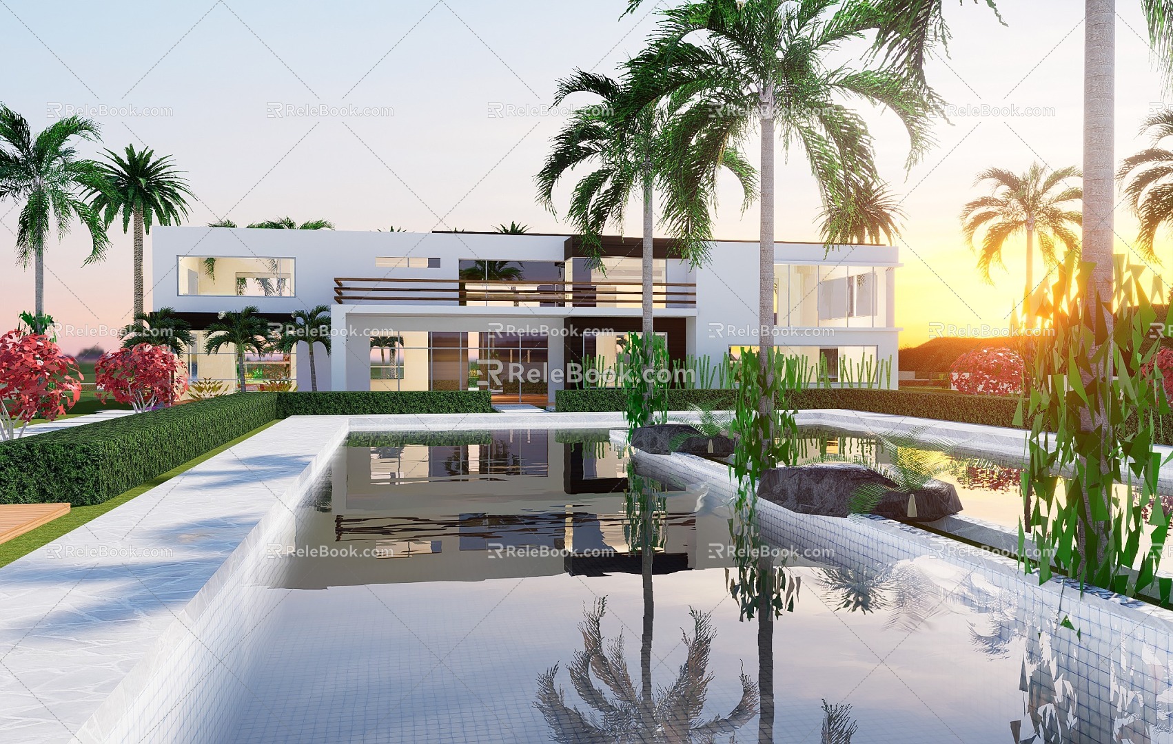 Modern Pool Villa Pool Courtyard Villa model