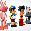 Stylish Cartoon Figurines With Colorful Designs And Various Character Styles
