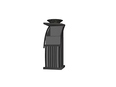 Public Trash Bin Facility With Black Modern Design For Outdoor Waste Disposal 3d model