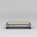 Tech Exhibition Hall Modern Bench With Diamond Pattern Cushion And Metal Frame