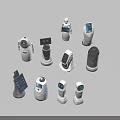 Various Modern Robots With Interactive Screens And Different Functional Designs 3d model