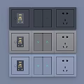 Modern Electrical Switches and Sockets with Different Color Panels for Home Daily Use