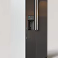 Modern Dark Gray Double Door Refrigerator With Water Dispenser And Digital