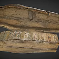 Ancient Egyptian Anthropoid Coffin And Outer Case With Painted Hieroglyphs And Decorative Art