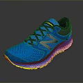 Blue New Balance Fresh Foam Running Shoes With Mesh Upper Black Laces And Yellow Sole