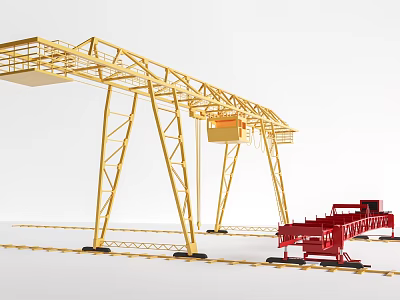 Modern crane truss crane industrial equipment gantry crane 3d model
