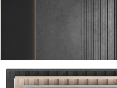 Modern Textured Wall Hanging Decor With Black Gray Stripes And Beige Details 3d model