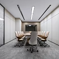 Modern Office Interior Design With Large Windows City View Desk Office Chair And Green Plant