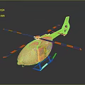 Yellow Medical Air Rescue Helicopter With Rotors And Emergency Features