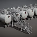 Industrial Equipment Large Storage Tanks With Metal Stairs And Platforms