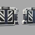 Sci Fi Metal Doors With Geometric Patterns Control Panels Black White Gray Tech Inspired Design