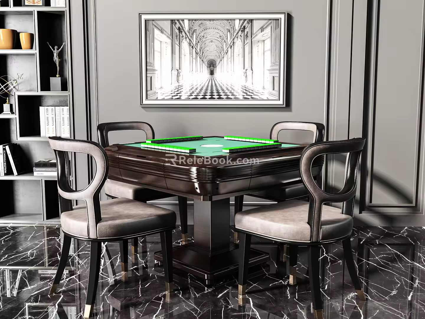Jianou Mahjong Table and Chair Automatic Mahjong Table 3d model