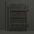 Sturdy Metal Grille Door With Red Wheel And Grid Pattern For Industrial Security