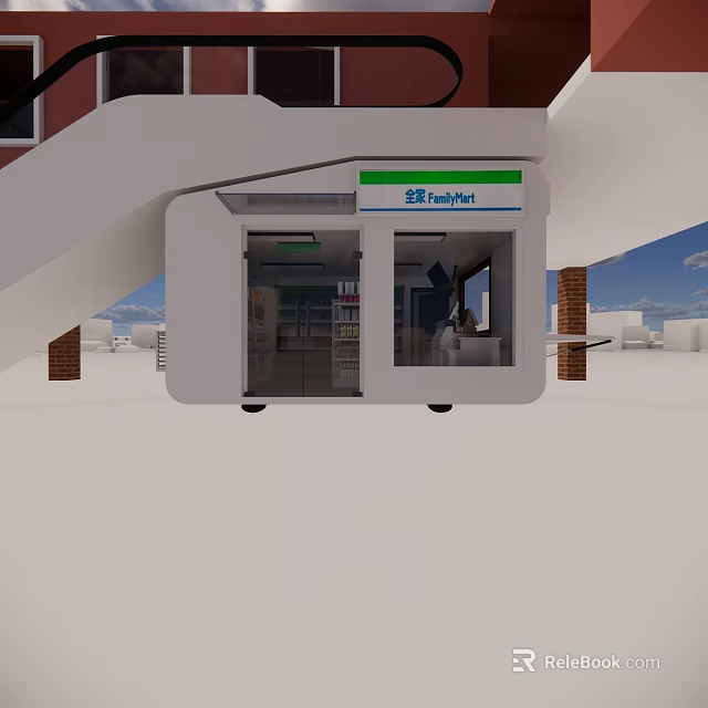 Elegant Hotel Lobby Interior With Reception Desk And Comfortable Seating Area 3d model 