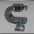 Innovative Curved Electronic Console With Multi Layered Display Screens And Modern Design