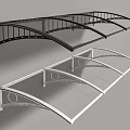 Black And White Curved Metal Frame Canopies With Transparent Panels For Outdoor Use