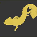 Cute Pink Fantasy Creature Character With Transparent Fins And Long Tail