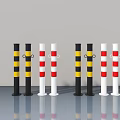 Public Facilities Traffic Bollards With Black Yellow And Red White Stripes For Road Safety