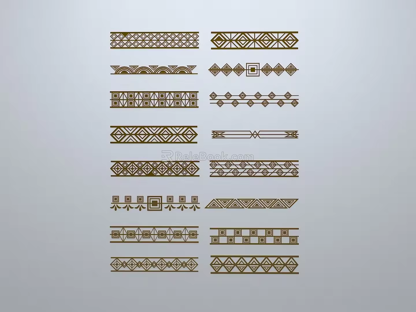 European-style window grilles silhouette pane window sill border openwork window edge strip 3d model