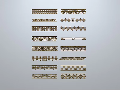 Ornate Carved Window Designs Featuring Various Intricate Patterns And Decorative Details 3d model