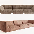 Modern Three Seater Sofa with Various Color Options and Comfortable Design 3d model