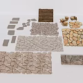 Natural Stone Stepping Stones With Irregular Shapes For Garden Path Design 3d model