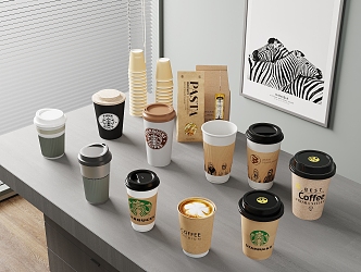 Coffee Cup Mug Paper Cup Milk Tea Beverage Starbucks Cup 3d model