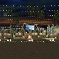 JD OPPO Outdoor Night Setup With String Lights Palm Trees And Screen