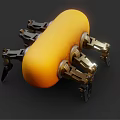 Mechanical Creature Character With Yellow Rounded Body And Metallic Legs 3d model