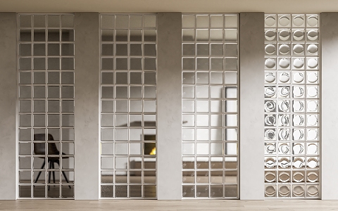 Modern glass brick glass brick partition 3d model