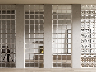 Modern glass brick glass brick partition 3d model