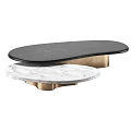 Modern Coffee Table Designs With Marble Tops And Metal Bases In Black White Brown