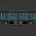 Vintage Blue PROGRES Tram with Classic Design Metal Body and Retro Wheels