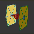 Detailed TIE Fighter 3D Model With Black Wings And Cockpit Details