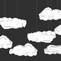 White Cloud Shaped Pendant Lights Creative Hanging Decorative Design for Home Interior 3d model
