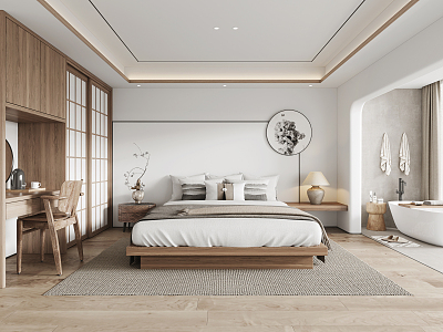 New Chinese Guest Room Homestay Guest Room 3d model