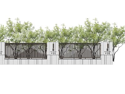 Modern fence landscape sketch fence landscape wall model