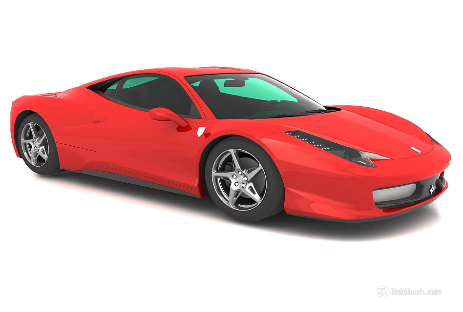 Red Sports Car With Streamlined Body Design And Black Alloy Wheels 3d model 