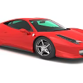 Red Sports Car With Streamlined Body Design And Black Alloy Wheels