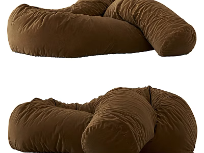 Brown Bean Bag Chair Soft Cozy Flexible Design For Living Room Seating Comfort 3d model