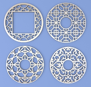 Metal Engraved Pane Border Pattern Lattice Traditional Pattern 3d model