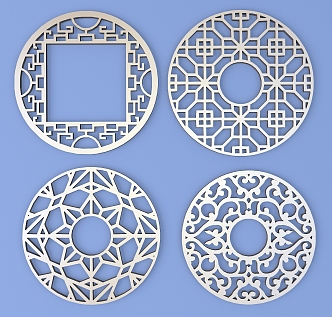 Metal Engraved Pane Border Pattern Lattice Traditional Pattern 3d model