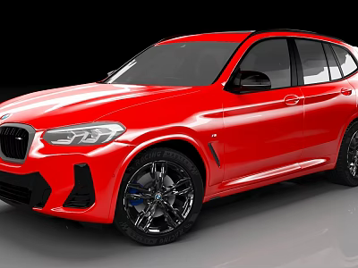 Red Modern BMW SUV Featuring Sporty Exterior And Black Alloy Wheels 3d model