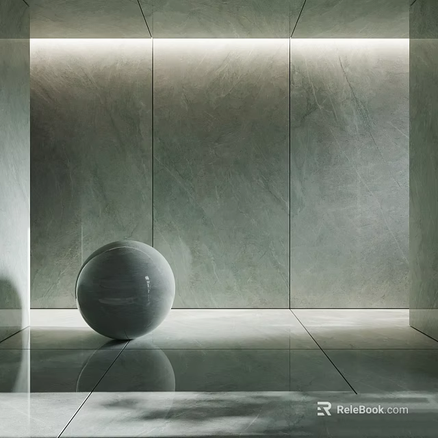 Modern Interior Decorative Component With Round Shape Sleek Surface And Gray Walls 3d model 