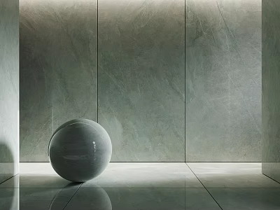Modern Interior Decorative Component With Round Shape Sleek Surface And Gray Walls 3d model