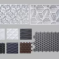 Various Decorative Wall Panel Designs With Intricate Cutout Patterns And Textured Surfaces 3d model