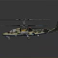 Military Camouflage Helicopter Model With Multiple Rotors Detailed Body And Realistic Design