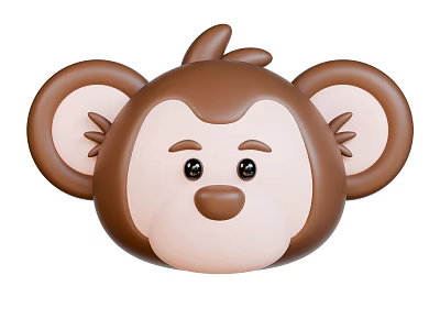 Cartoon Style Reptile Head Design With Big Eyes And Smooth Surface Features 3d model
