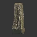 Artistic Wood Bark Texture Decorative Piece With Polished Stone Base Design